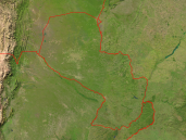 Paraguay Satellit + Grenzen 1600x1200